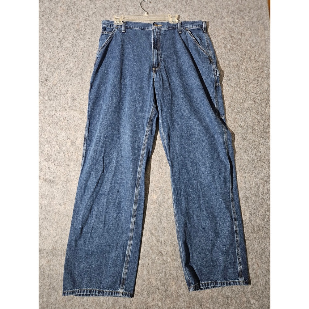 Carhartt Carpenter Jeans Mens 40x34 Blue B13 DPS Dungaree Fit Denim